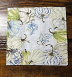 IHR Ideal Home Range Party Napkins Disposable 3-Ply Paper Lunch Napkin Pack, 6.5" x 6.5", Chinoiserie Stacked Pumpkins, 20-Count