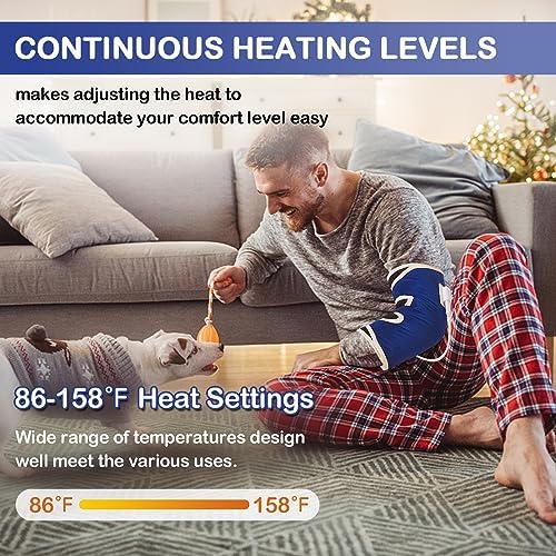 JOBYNA Elbow Heating Pad, Adjustable Tennis Elbow Pad for Men Women, 86℉-158℉ & Auto Shut Off, Arm Heat Therapy for Golfer's Elbow, Bursitis, Sprains, Strains, Tendonitis, and Arthritis