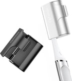 Aluminum Toothbrush Head Cover Cap, Tooth Brush Travel Protector Case Snap-On Design Suitable for Electric and Manual Brushes，2-Pack (Silver + Black)