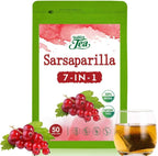 VailHerbTea Sarsaparilla Root Tea Bags for Body Detox Cleanse, 7-in-1 Herbal Tea with Burdock, Echinacea & Dandelion Support Urinary Tract and Immune Health. Caffeine-Free Tea - 50 Count