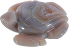 Nupuyai Natural Crystal Agate Druzy Geode Stone Sea Turtle Statue, Hand Carved Stone Animal Figurine Specimen Collectible Ornament for Home Office Decoartion Indoor Outdoor Garden