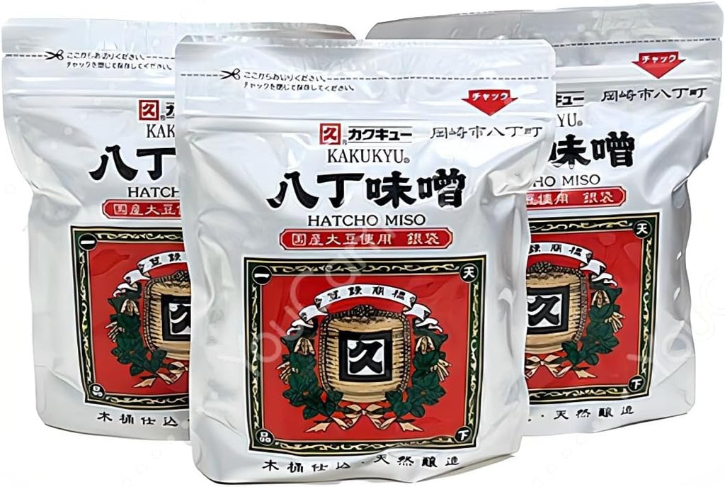 KAKUKYU Hatcho Miso Paste made only from Soybeans and Salt, Traditionally Fermented for 2-years in Aichi Japan, Non-GMO, No MSG(300g) 3 pack