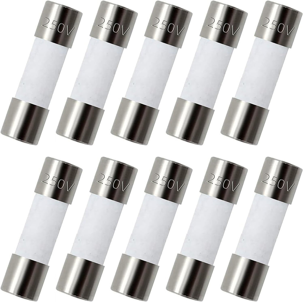 Pack of 10 pcs F10AL Fast-Blow Fuse 10A 10amp 250V Ceramic Fuses 0.2 x 0.79 inch / 5 x 20 mm (F10A Ceramic)
