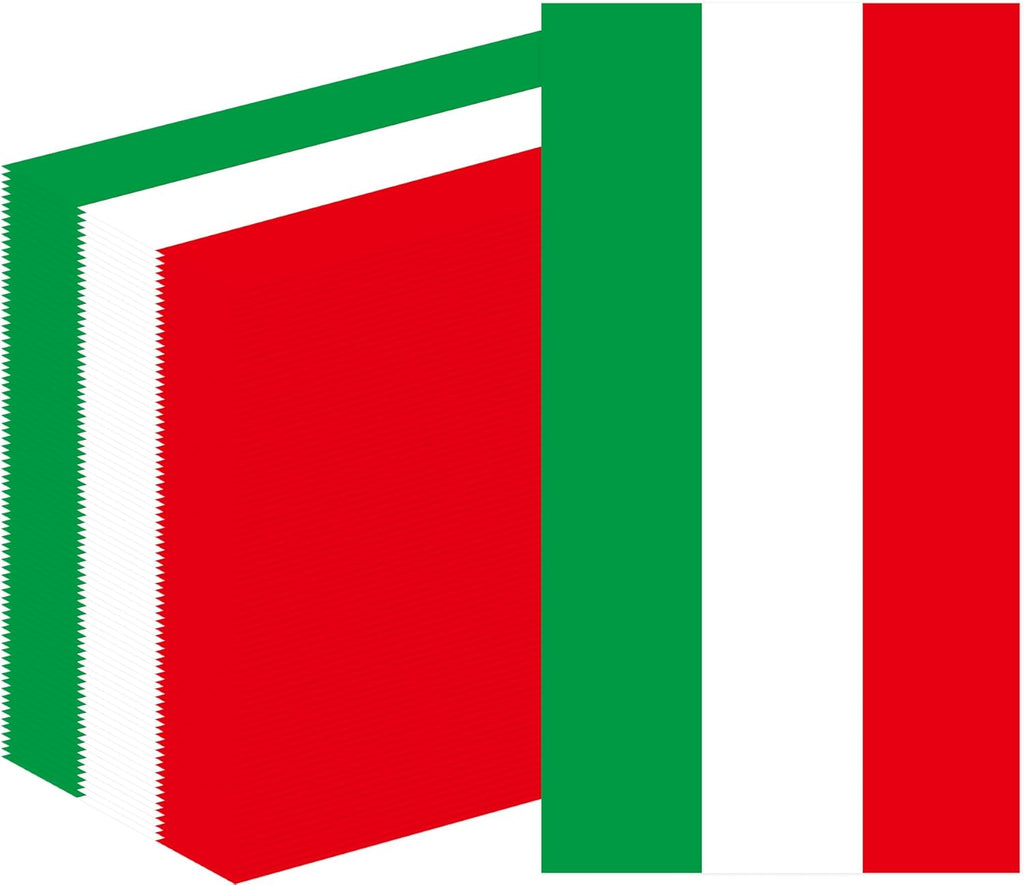 Italian Party Napkins Decorations, 100PCS Italy Themed Disposable Paper Towels Birthday Decoration, Red White Green Napkin Tableware Decor Supplies for Cocktail Luncheon Christmas Family