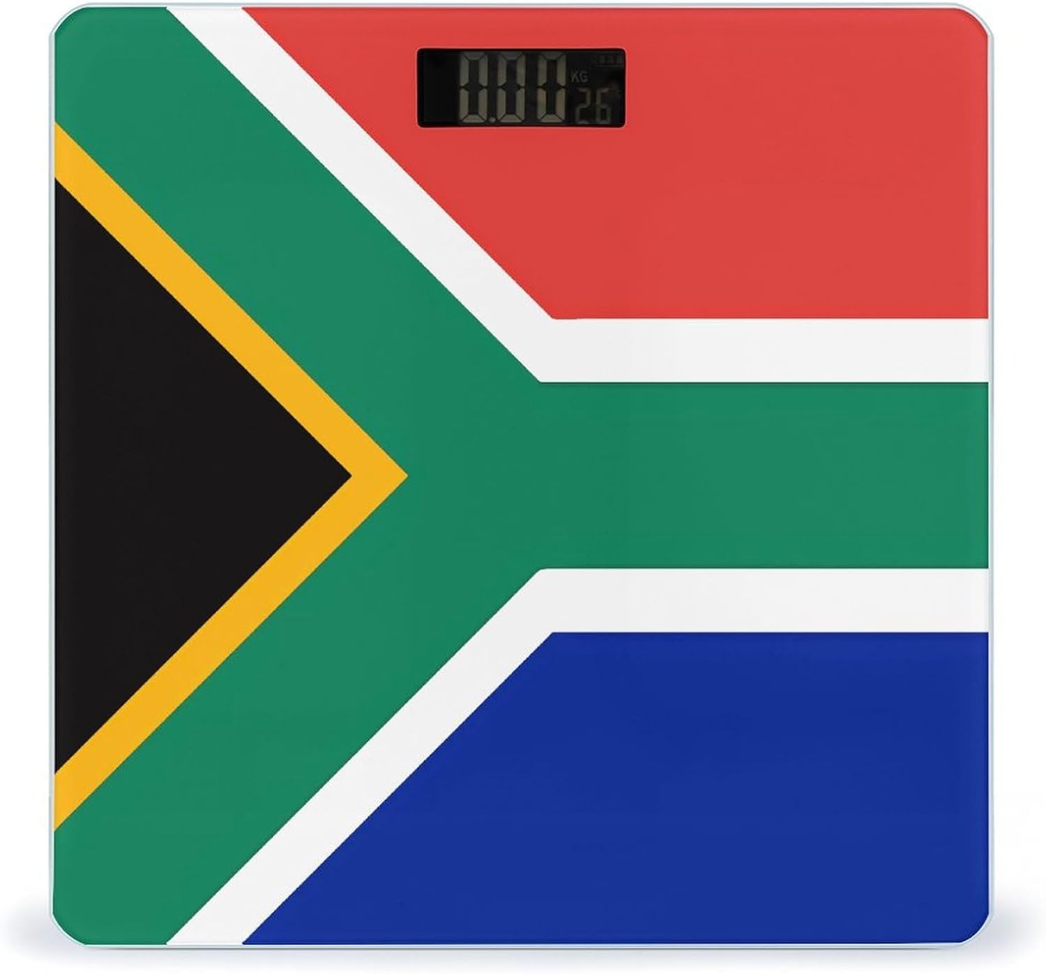 South Africa Flag Scale with LCD Precision Weighing Scales Sturdy Tempered Glass Weight Scales Easy-to-Read Anti-Slip Weight Digital Bathroom Scale for Daily