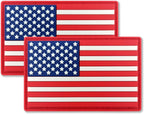 QQSD US American Flag Patch USA Tactical Military Patch - PVC Hook and Loop Fastener Patch, 2 Pack