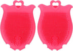 Beaupretty Baby Shampoo Brush 2-Pack Silicone Scalp Scrubber for Gentle Exfoliating and Massaging with Ergonomic Handle Ideal Toddler Scalp Scrubber for Bath Care 3.74X2.59X0.94 Inches