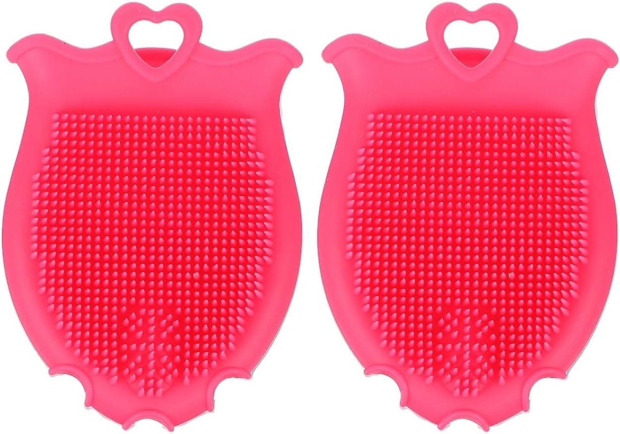 Beaupretty Baby Shampoo Brush 2-Pack Silicone Scalp Scrubber for Gentle Exfoliating and Massaging with Ergonomic Handle Ideal Toddler Scalp Scrubber for Bath Care 3.74X2.59X0.94 Inches