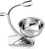 GRUTTI Shaving Bowl and Stand Set with Magnetic Base - 304 Steel Bowl & Chrome-Plated Alloy Stand, All-in-One Storage, Fits Most Razors & Brushes (Bowl & Stand Only)