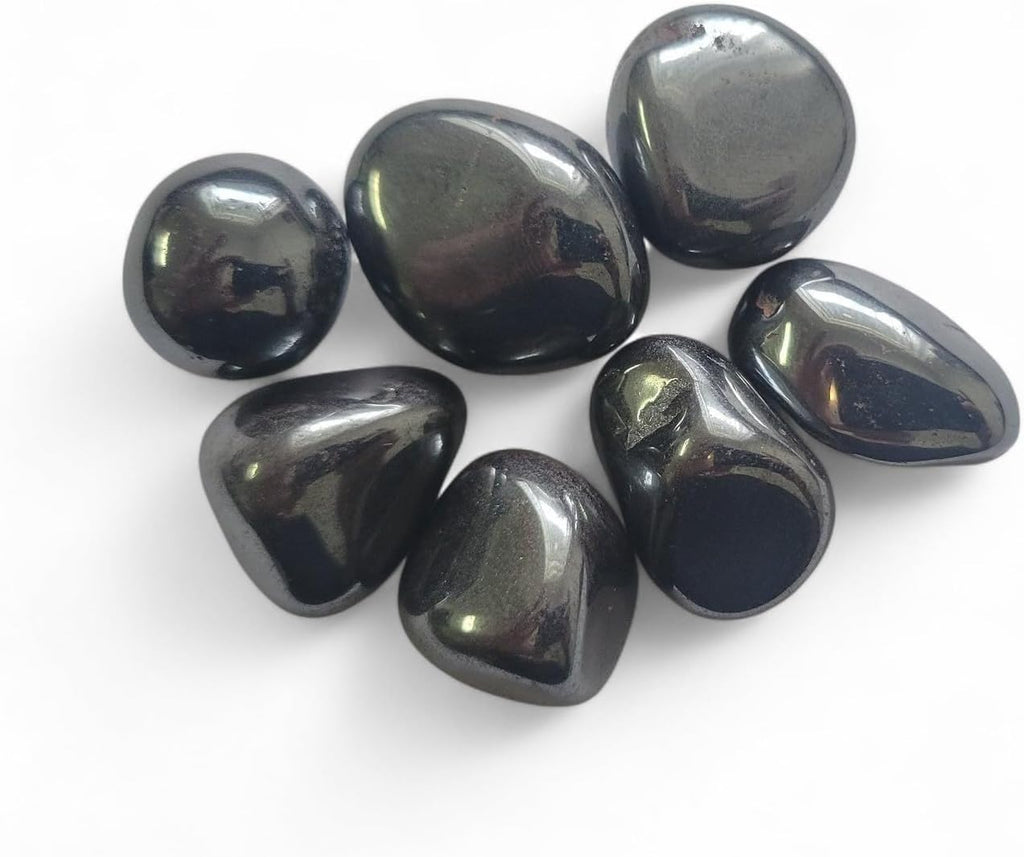 PACHAMAMA ESSENTIALS Hematite Tumbled Stone - Healing Stone (7 pcs) 10-20mm, Varies