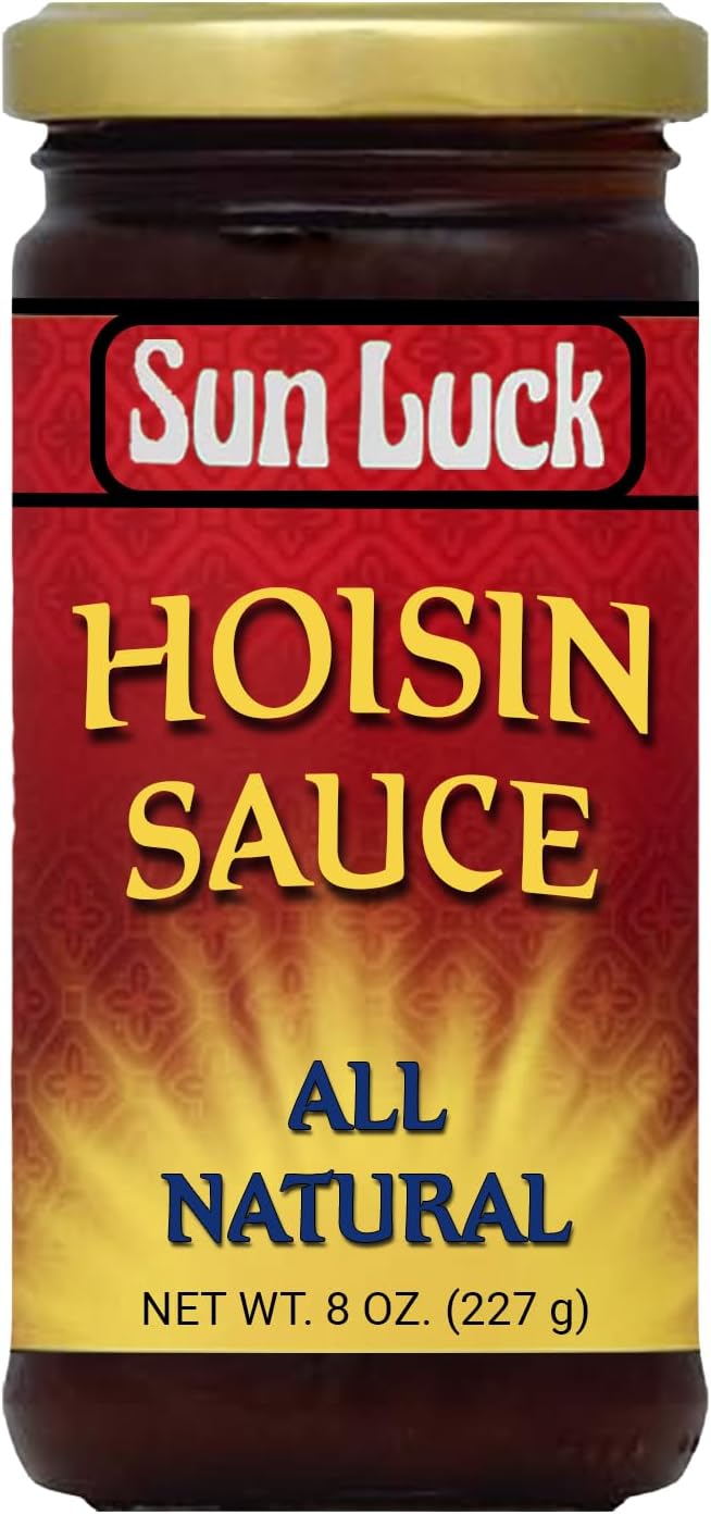 Sun Luck Traditional Hoisin Sauce 8 oz Jar – Savory-Sweet Chinese Barbecue Sauce for Stir-Fry, Marinades, Dipping & Peking Duck; Rich, Thick Texture.