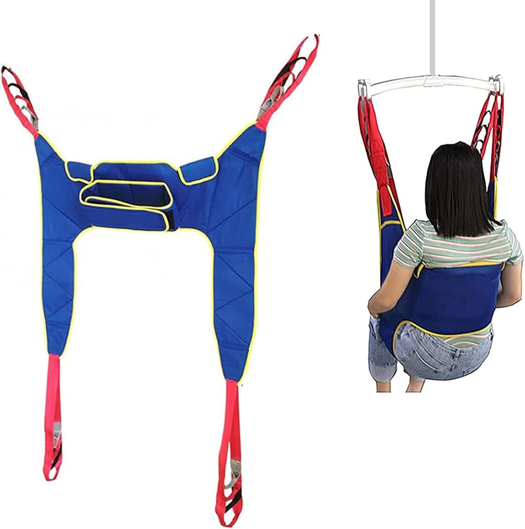 Toileting Sling Patient Lifter Lift Equipment Bariatric Handicap Lift Commode Sling Medical Transfer Belt with Four Point Support Full Body Sling, Rehabilitation Aids for Patients
