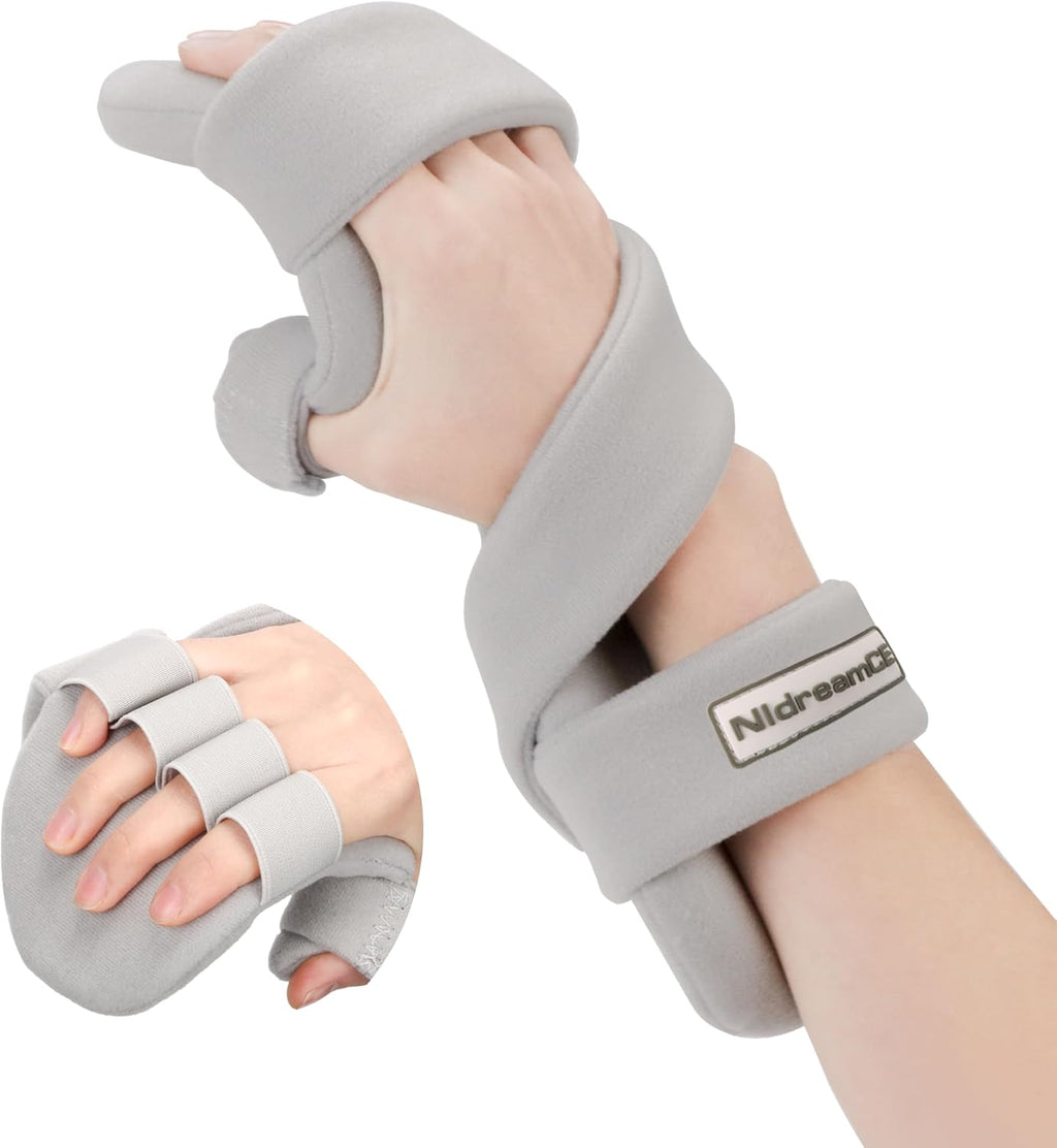 Resting Hand Splints for Straightening Fingers,Carpal Tunnel Wrist Brace Night Immobilizer With Finger Separators for Stroke Rehabilitation,Muscle Atrophy, Dupuytren's Contractures