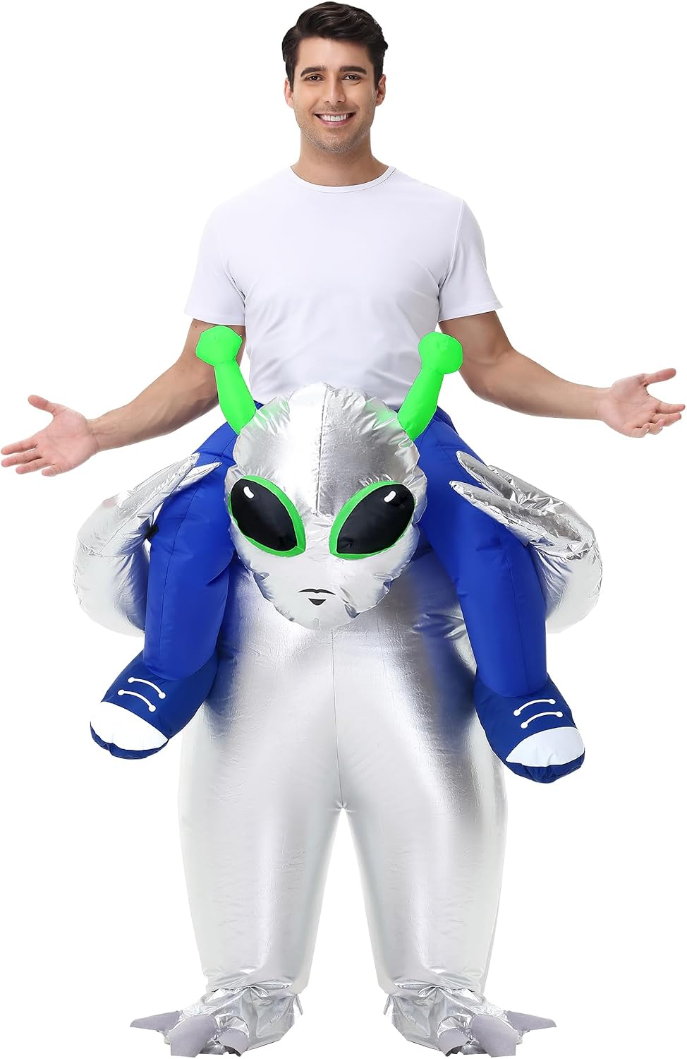 anroog Inflatable Alien Costume for Adult Blow Up Halloween Ride on Alien Costumes Suit for Men Women Funny Cosplay Party