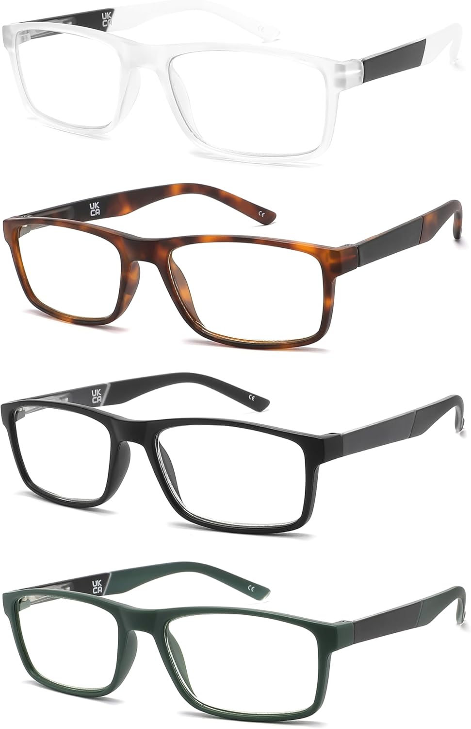 IVNUOYI 4 Pack Reading Glasses Blue Light Blocking Readers for Men Women,Lightweight Computer Eyeglasses with Spring Hinge