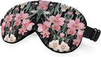 Orchid Flower Eye Mask Sleeping Mask Bloom Summer Spring Wildflowers Botanical Bouquet Bright Sleep Masks Silky Soft Eye Cover for Women Men Travel Sleeping