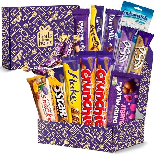 Chocolate Gift Box, Chocolate Bars Sweets Snack Box Imported from South Africa, Includes Flake, Crunchies, Caramello, Dairy Milk Variety Pack, Assorted Bar, 16 Pieces