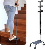 Stair Climbing Cane Lifts for Seniors Half Steps Assist Walking Sticks Elderly Stair Walker Devices Standing Aid Adjustable Mobile Portable Stairlifts 4 Prong Helper Up and Down Stairs