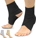 Vive Ankle Wrap (2 Pack) - Strap Heel Brace Stabilizer for Sprained Foot - Breathable, Soft, Firm Compression Sport Sleeve for Swelling - Adjustable Nonslip Elastic Support for Tendonitis (Women, Men)