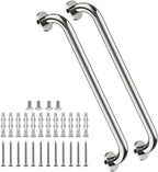 2 Pack 24 Inch Chrome Shower Grab Bar - 1.5" Diameter, ZUEXT Stainless Steel Bathroom Grab Bar Handle, Bathroom Balance Bar, Safety Hand Rail Support, Handicap Injury Elderly Senior Assist Bath Handle