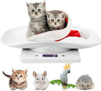 Newborn Kitten & Puppy Weight Scale, Multifunctional Digital Pet Scale, LCD Electronic Small Animal Food Scale, Weighing Max 33lbs, Tray Size 12" x 8", Not for Adult Cats/Dogs (White)