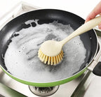 Uonlytech Kitchen Dish Scrubber Brush Long Handle Durable Pan and Sink Cleaner with Hanging Hole Multipurpose Lightweight Stove Cleaning Tool for Home