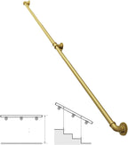 Gold Handrail -Complete Kit(1.5ft-13ft), Non-Slip Stair Handrails Loft Corridor Wall Banister Handicap Grab Bars for Elderly Disabled Children (Size : 0.5m(1.5ft))