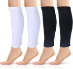 2 Pairs Calf Compression Sleeves Footless Compression Socks Non Slip Legs Sleeves for Running, Cycling, Shin Splints Support, Relieve Legs Pain, Travel, Sports, Work, Daily Wear