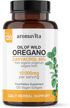 Vegan Wild Oregano Oil Capsules Organic, 86-90% Carvacrol - Oil of Oregano per Softgel - Immune and Digestive Support, Natural Antioxidant, Vegan, Non GMO, 120 Capsules