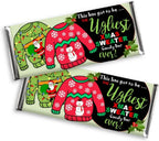 Christmas Candy Bar Wrappers-Personalized Wrappers for Chocolate Bar Favors-Ugly Christmas Xmas Sweater Party-Christmas Holiday Party-Office-Stocking Stuffers (Set of 12) Chocolate Not Included