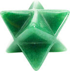 1 Inch Green Aventurine Merkaba Star, Healing Crystal Carving Geometric Eight-Pointed Sacred Star for Divine Meditation Spiritual Positive Energy Therapy