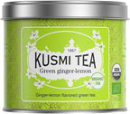 Kusmi Tea - Green Ginger Lemon - Organic Blend of Green Tea with Ginger & Lemon - Enjoy Hot or Iced - Loose Leaf Tea - Tin Box of 3.5 oz - Quantity for about 50 cups