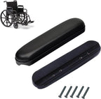 Full Length Padded Armrest Black 9-1/8" Long Wheelchair and Transport Chair arm Cushions, Black (1 Pair) Compatible with All Brands