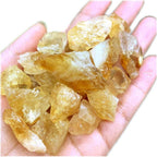 Natural 1 lb Brazil Citrine Crystal Stone Rough Raw Original Rock Stones Specimen Healing Collection Mineral Stone for Tumbling, Lapidary Polishing, Wicca Reiki Crystal Healing and Crafts