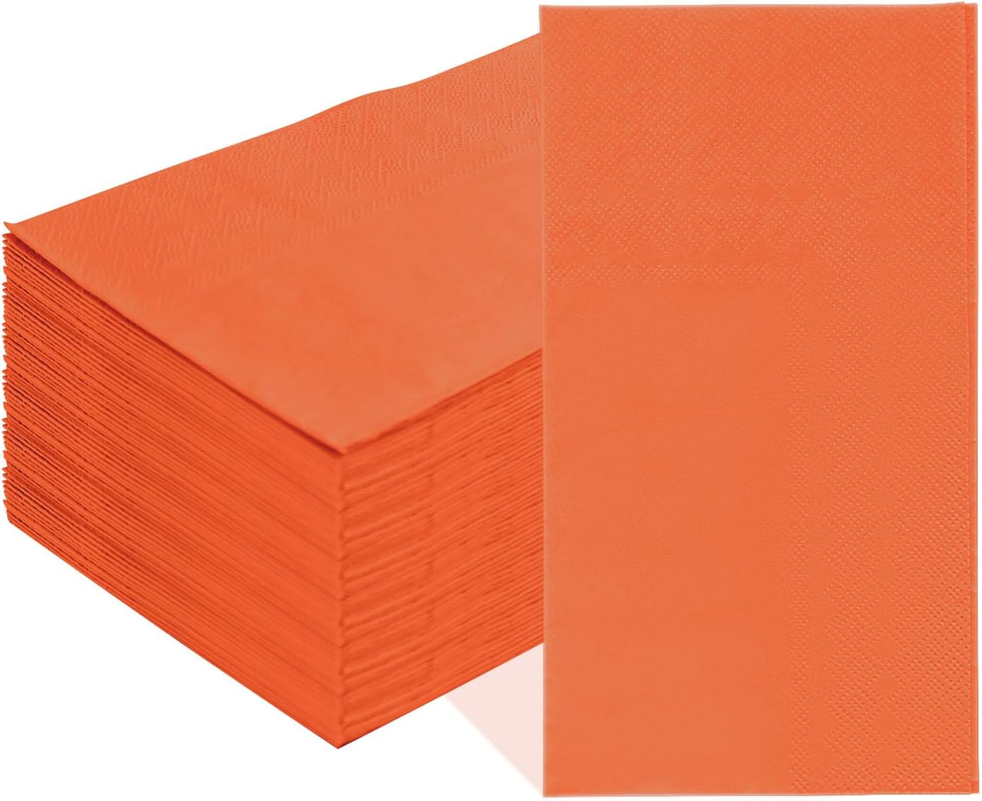 SietDESEO 50 Pieces 3-ply Orange Napkins Disposable 13 x 15.7 Inches Guest Bathroom Napkins Dessert Napkins Disposable Hand Towels for Bathroom Wedding Birthday Party Paper Dinner Napkins