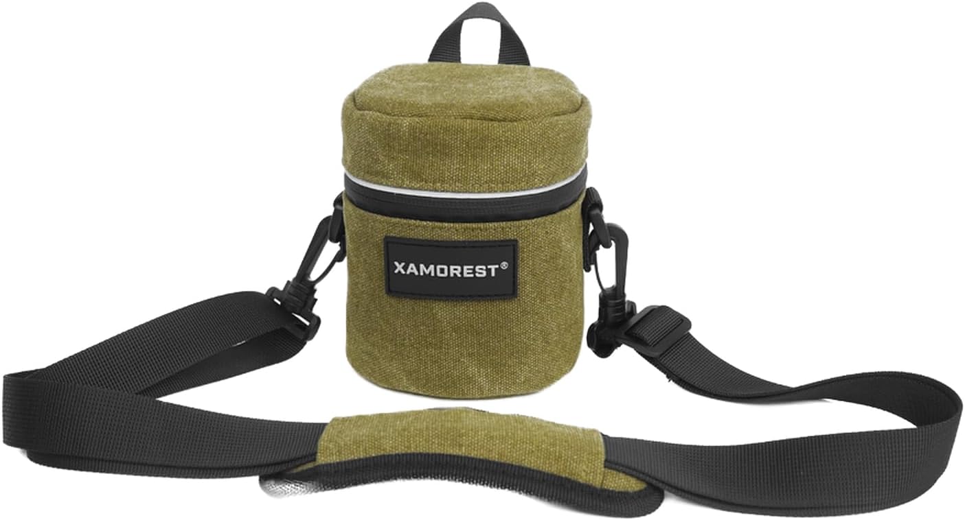 Camera Lens Case Lens Bag Compatible (3.15" x 3.74"(Canvas, Green))