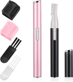 Chumia 2 Pcs Electric Eyebrow Trimmer Women Precision Face Razors Mini Shaver with Comb Christmas Women Gift Battery Operated Personal Epilator for Face Neck Fuzz Lips Leg(Pink, Black)