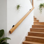 Wooden Handrails, 1-20ft Non-Slip Staircase Handrail, for Home Garden Corridor Lofts Kindergarten Guardrail Decking Railings, Wall Mounted Barrier-Free Staircase Grab Bar for Elderly (Size : 7ft)