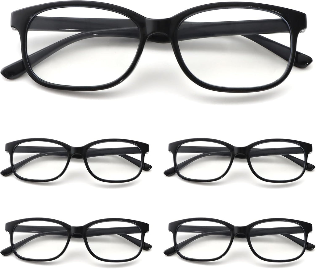 MMOWW Oversized Square Reading Glasses Fashion Cute Blue Light Blocking Computer Readers for Women 3 Pack