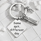 yaozeio Dental Hygenist Gift Dentist Gifts for Women Men Same Spit Different Day Keychain Gifts for Dentists Male Dental Assistant Student Gifts Key Chains