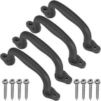 SELEWARE Black Playground Safety Handles, Non-Slip Plastic Kids Playground Grab Handles, Durable Indoor Outdoor Playset Handles for Playhouse, Treehouse, Climbing Frame, Jungle Gym, Swing Set, 4 Pack