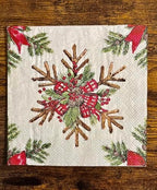 IHR Ideal Home Range Party Napkins Disposable 3-Ply Paper Lunch Napkin Pack, 6.5" x 6.5", Stars From Branches (Light Grey), 20-Count