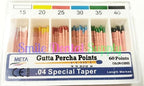 META Gutta PERCHA Points .04 Special Taper #15, 20, 25, 30, 35, 40 (Assorted - .04 Special Taper, 60 Points)
