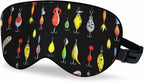 Fishing Sleep Eye Mask Bait Vintage Fish Lure Hook Men Women Sleep Mask with Adjustable Strap Eye Cover Eye Shade for Travel, Nap,Meditation