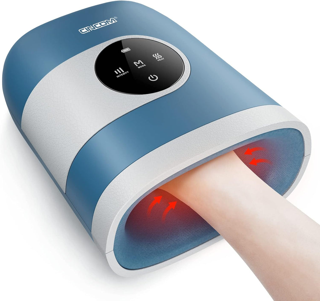 CINCOM Upgraded Hand Massager with Heat & Compression – Cordless & Rechargeable Hand Therapy Equipment for Arthritis and Carpal Tunnel Relief from Wrist to Fingers, Ideal Gift for Mother's Day