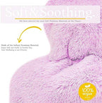 Hot Water Bottle - with Soft Premium Fleece Cover - Candy Pink, 2L - Heating Pad for Menstrual Cramps and Period Comfort - Bed Foot Warmer - Hot & Cold Compress for Back, Stomach, Neck Pain Relief