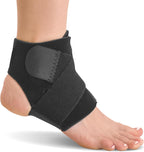 BraceAbility Neoprene Water-Resistant Ankle Brace | Compression Foot Wrap for Swimming, Running, Surfing, Diving, Exercise, Athletic Support & Protection, Sprains, Tendonitis and PTTD Pain (S/M)