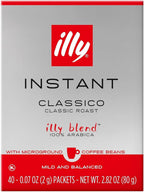 illy Instant Coffee Singles, Classico Medium Roast, Caramel & Orange Blossom Notes, 40 Single-Serve Packets (2g Each) - Premium Arabica Coffee