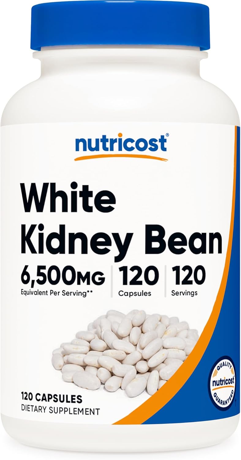 Nutricost White Kidney Bean Extract 120 Capsules for 120 Servings Per Bottle - Vegetarian Caps, Gluten Free and GMO Free