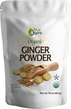 True Organic Ceylon Ginger Powder, 1 Pound Bulk Bag, Certified USDA Organic & Kosher, Non-GMO, Organic Ginger Powder Pure Ceylon Quality,Great for Baking, Cooking & Tea.